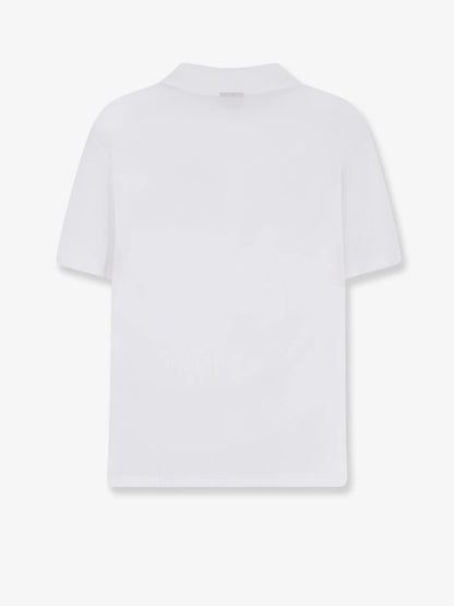 Gucci Cotton Polo Shirt With Web Print On The Front