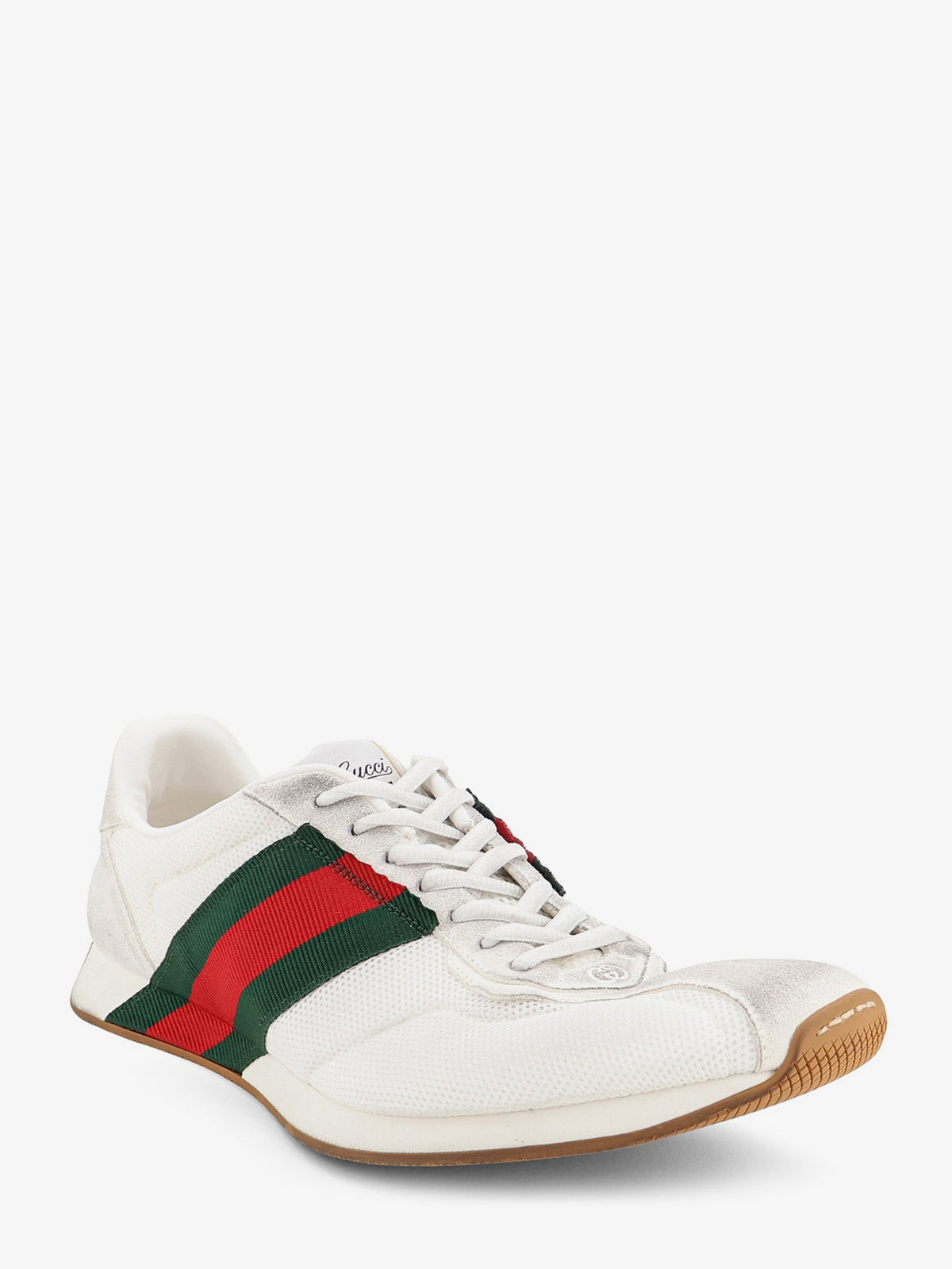 Gucci Tempo mesh and suede sneakers with a vintage effect - Gwgwvrv