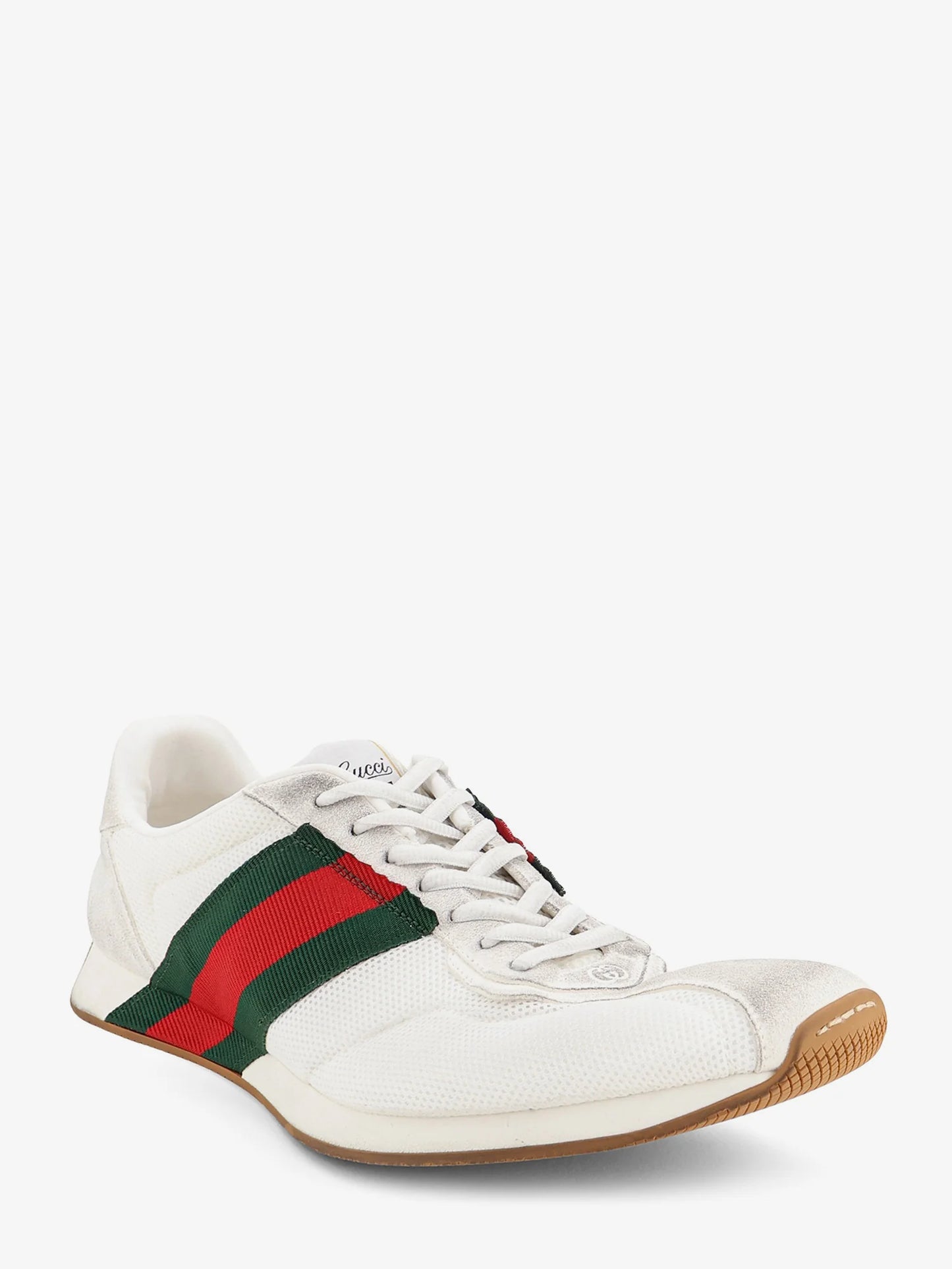 GUCCI - Tempo mesh and suede sneakers with a vintage effect
