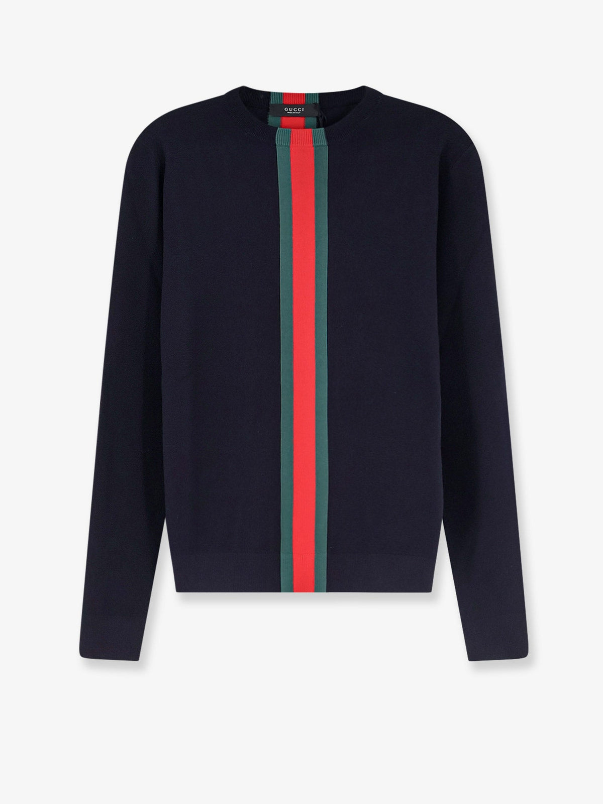 Gucci Cotton sweater with Nastro Web inlay - Bluegreenred