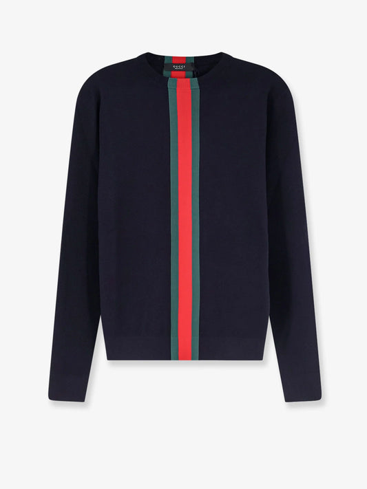 Gucci Cotton Sweater With Nastro Web Inlay
