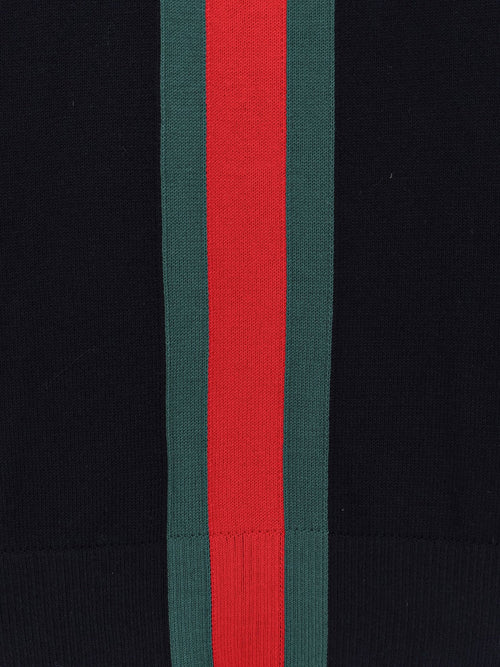 Gucci Cotton sweater with Nastro Web inlay - Bluegreenred