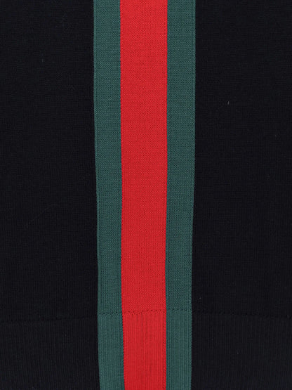 Gucci Cotton Sweater With Nastro Web Inlay