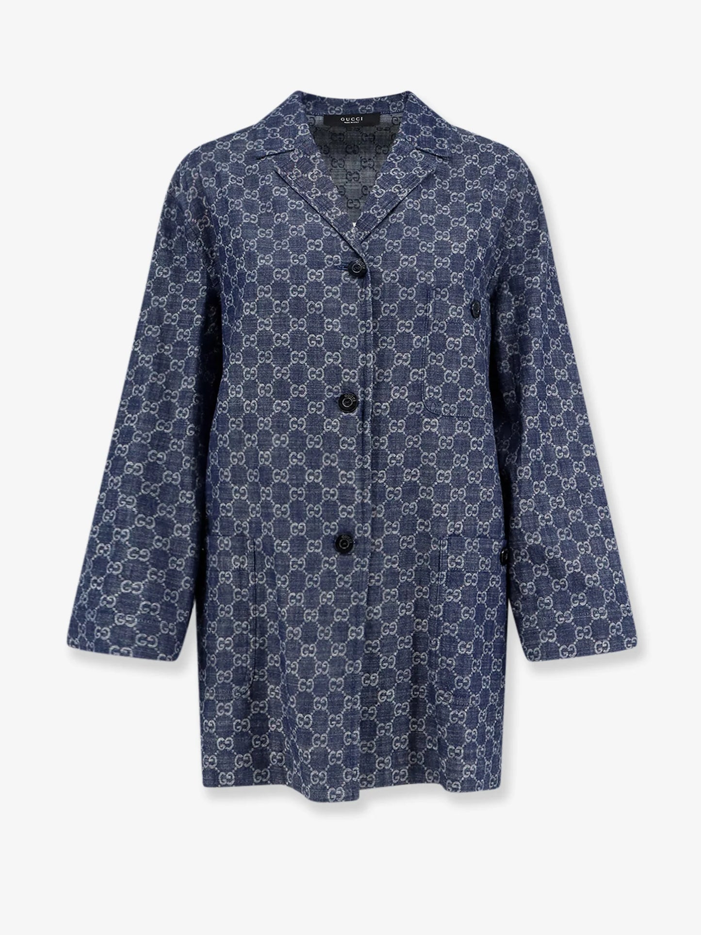 Gucci Cotton Shirt With All Over Gg Motif