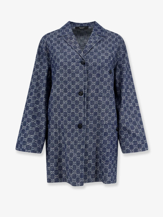Gucci Cotton Shirt With All Over Gg Motif