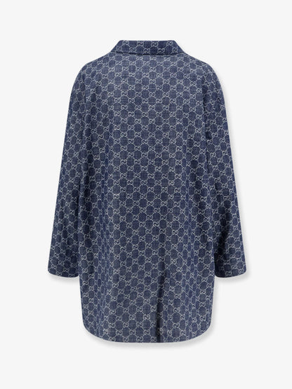 Gucci Cotton Shirt With All Over Gg Motif