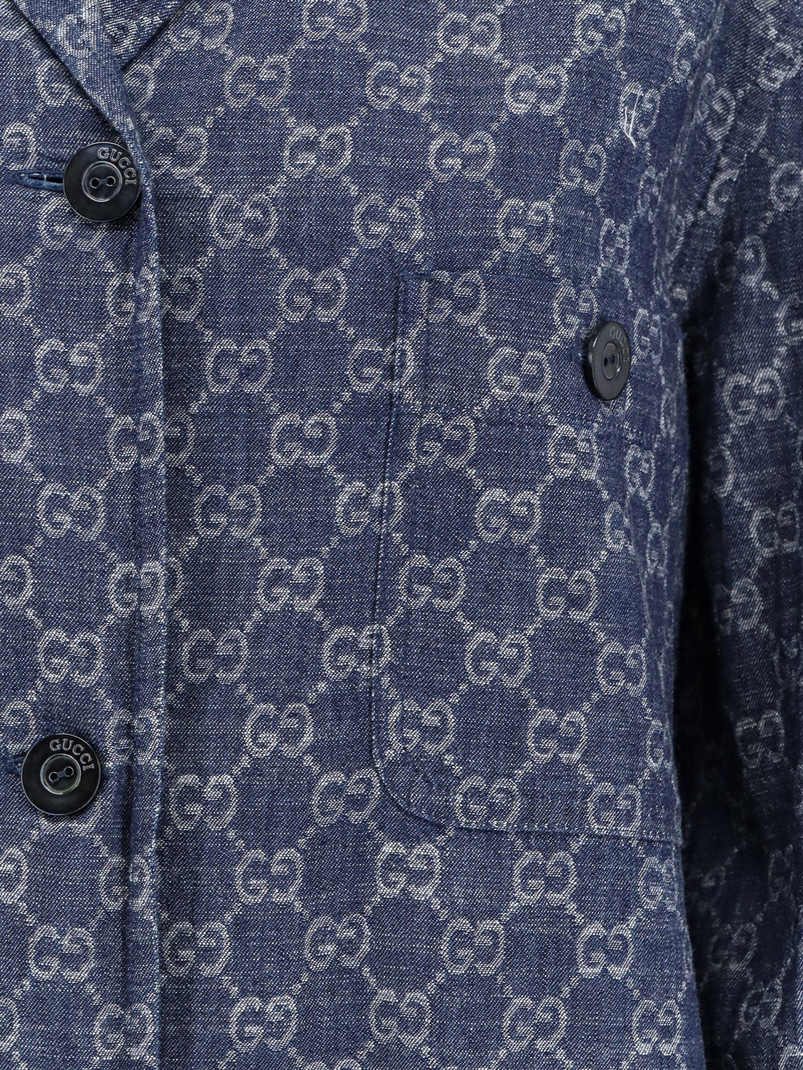 Gucci Cotton Shirt With All Over Gg Motif