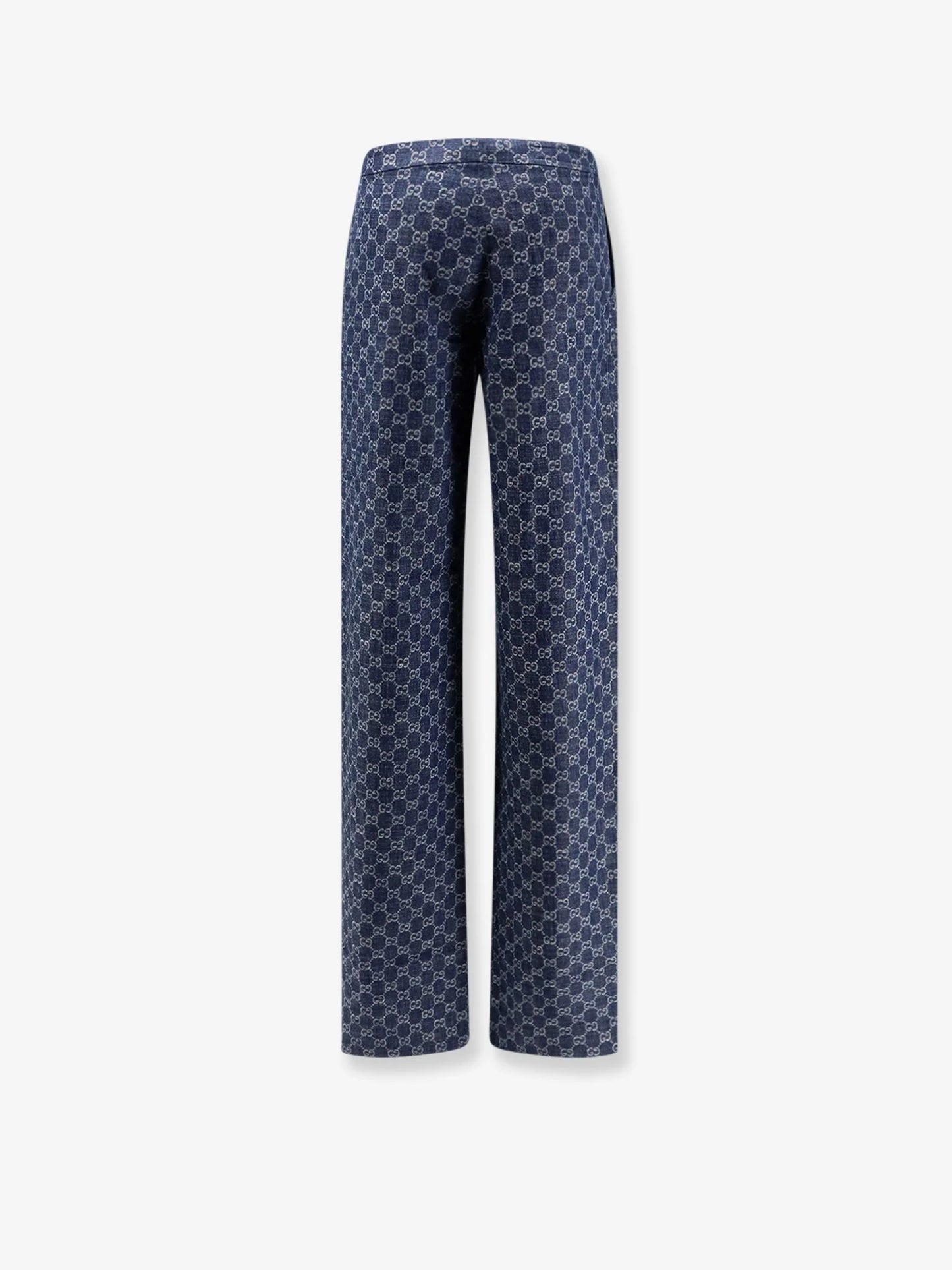 GUCCI - Cotton denim trousers with GG motif