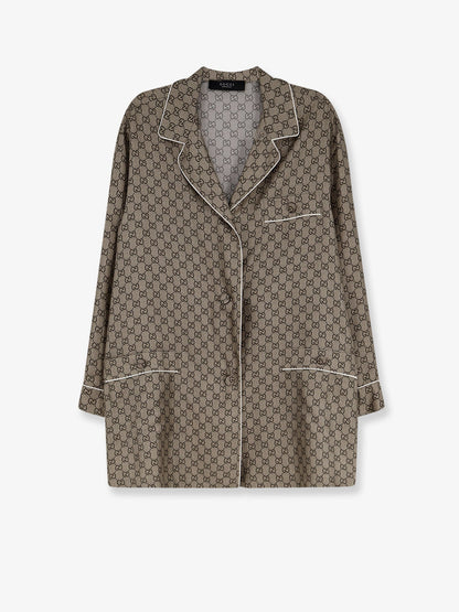 Gucci Silk shirt with GG print - Beigeebonymc