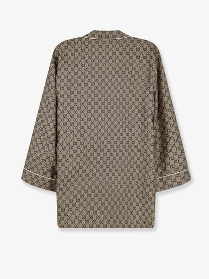 Gucci Silk shirt with GG print - Beigeebonymc