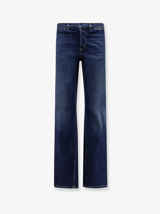 Gucci Blue Denim Jeans With Nastro Web Profiles