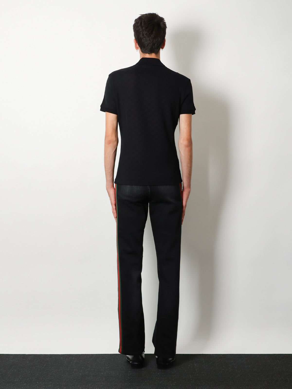 Gucci Blue denim jeans with Nastro Web profiles - Black