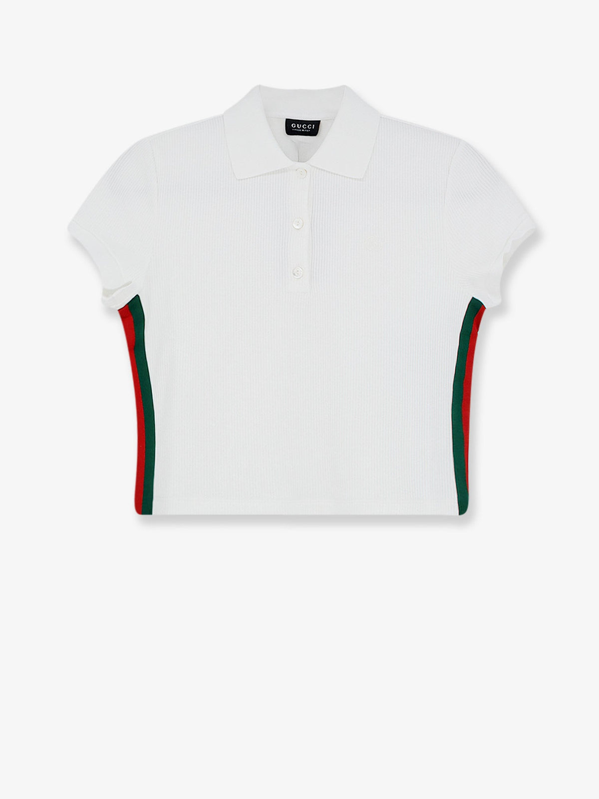 Gucci Ribbed cotton jersey polo shirt - White