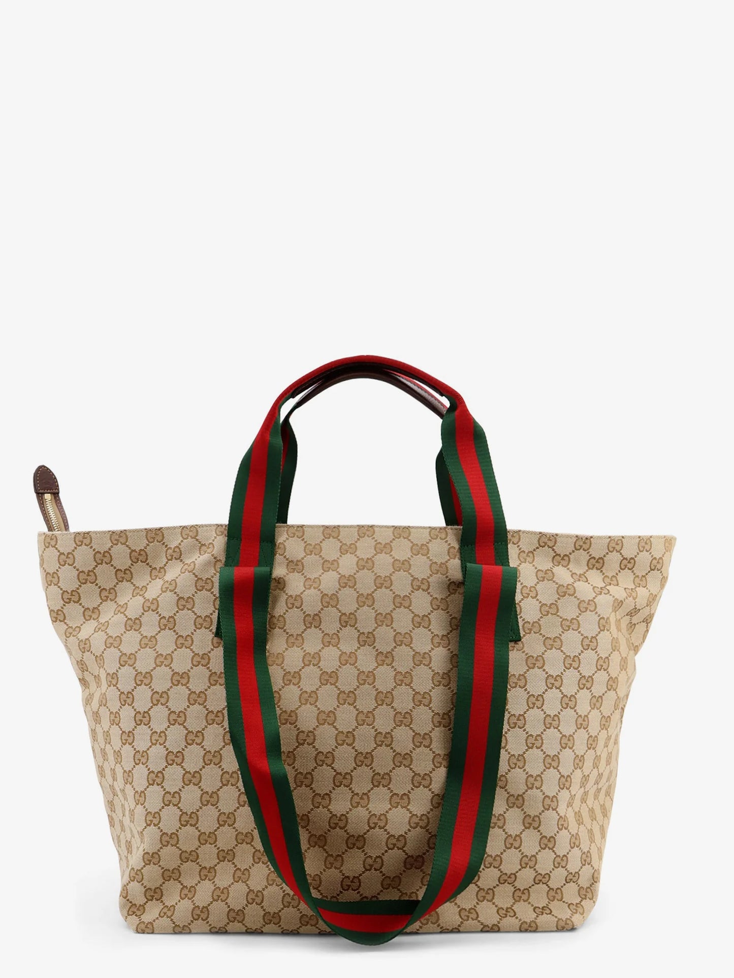 GUCCI - GG fabric shopping bag with Nastro Web handle detail