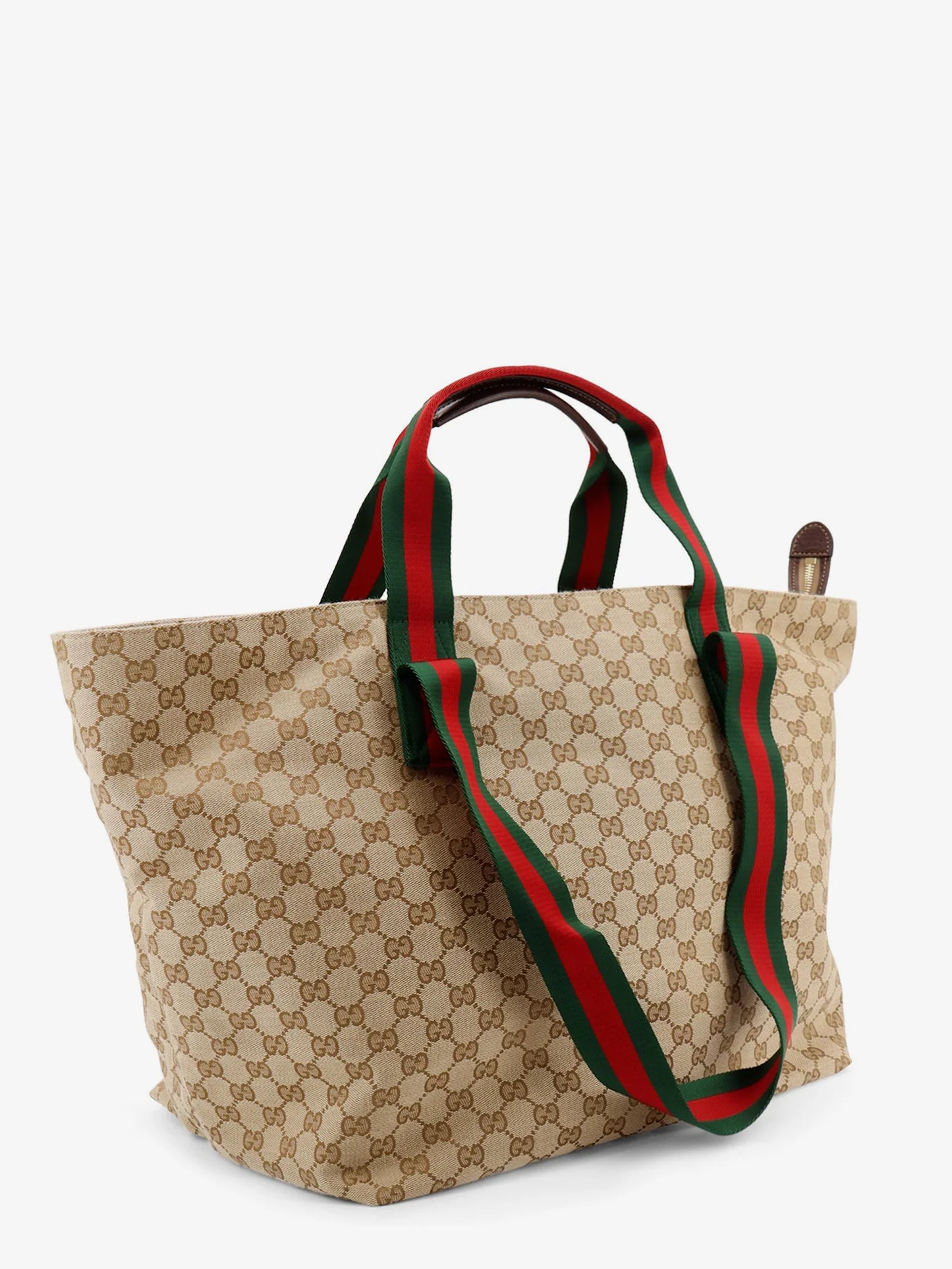 GUCCI - GG fabric shopping bag with Nastro Web handle detail