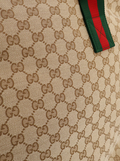 GUCCI - GG fabric shopping bag with Nastro Web handle detail