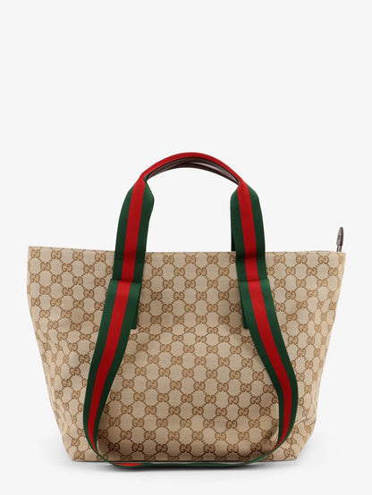 GUCCI - GG fabric shopping bag with Nastro Web handles