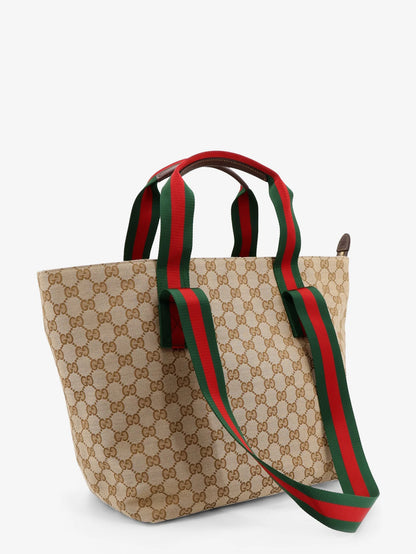 GUCCI - GG fabric shopping bag with Nastro Web handles