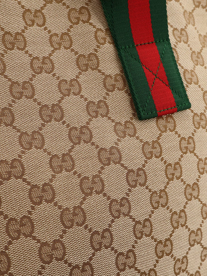GUCCI - GG fabric shopping bag with Nastro Web handles