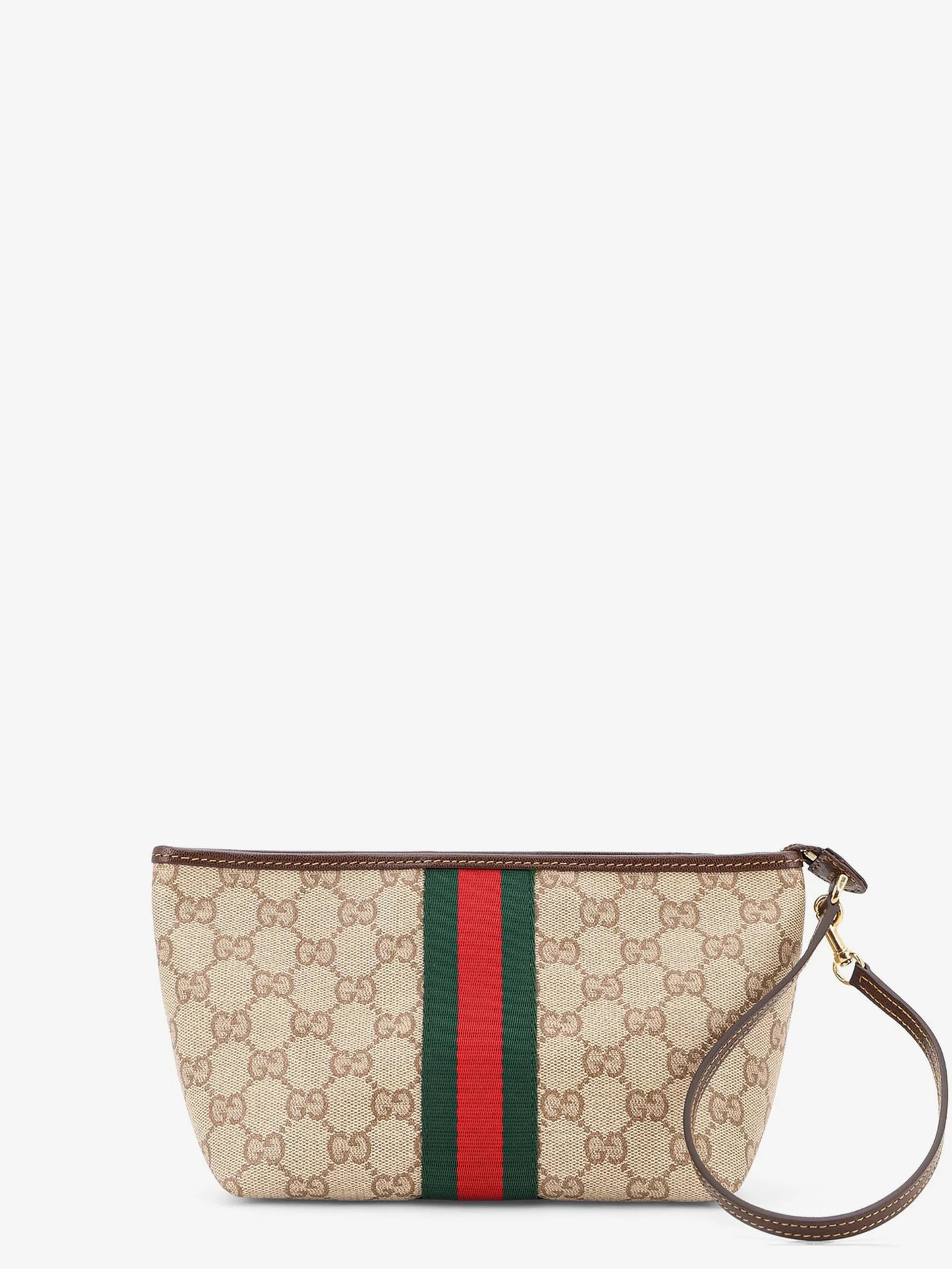 GUCCI - GG fabric clutch with Nastro Web on the front