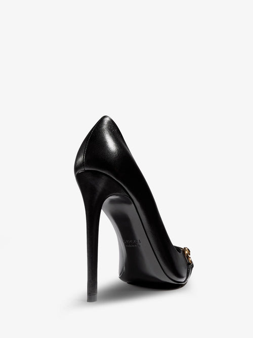 Gucci Donna leather décolleté with Horsebit detail - Black