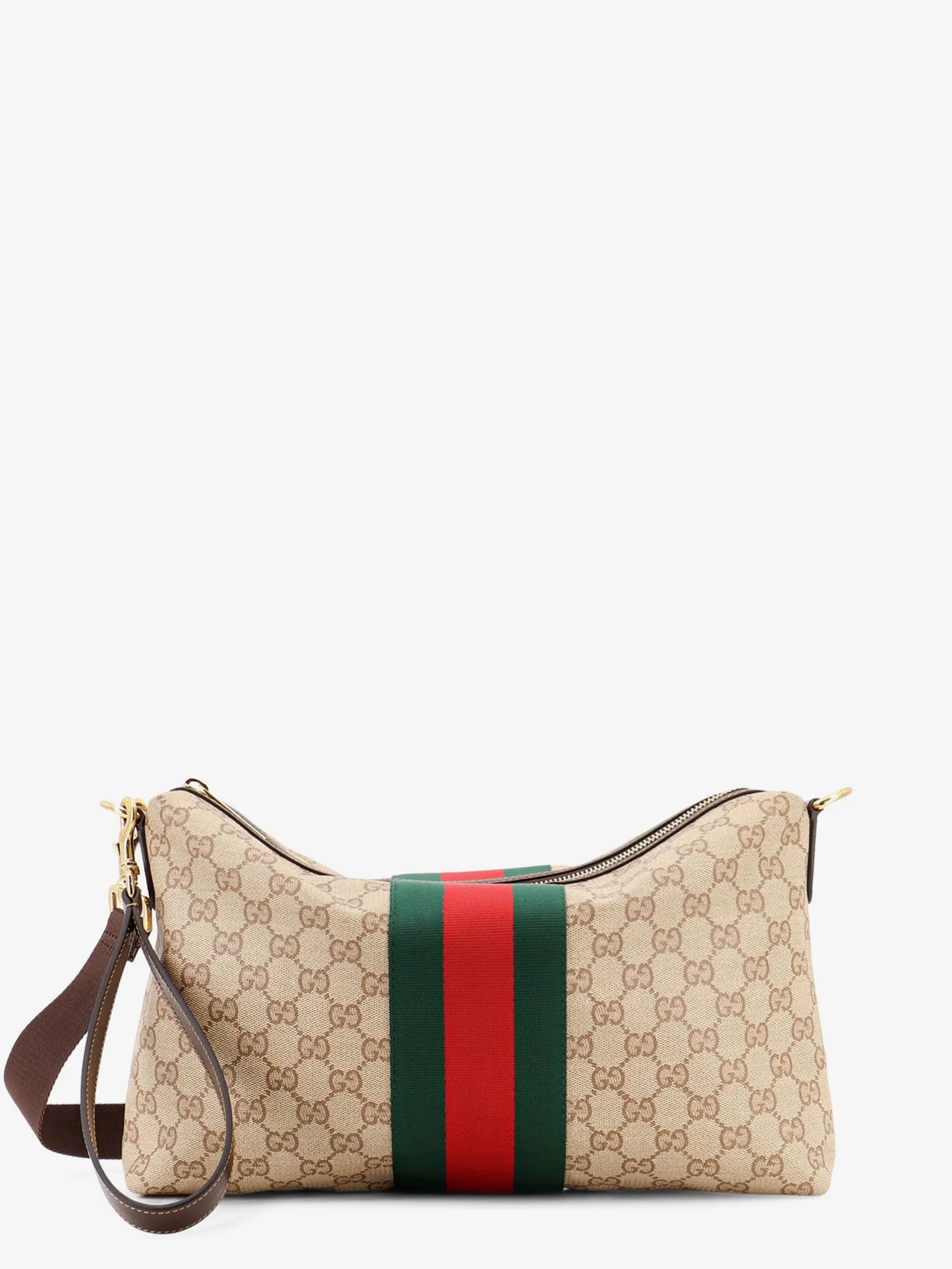 GUCCI - GG canvas crossbody bag with Nastro Web on the front
