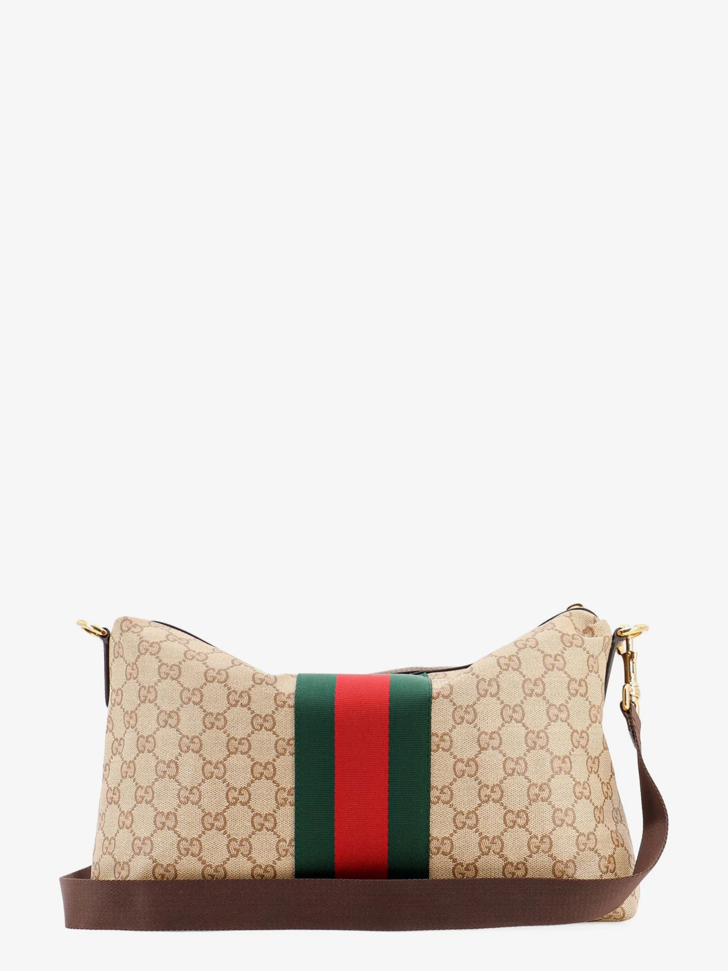 GUCCI - GG canvas crossbody bag with Nastro Web on the front