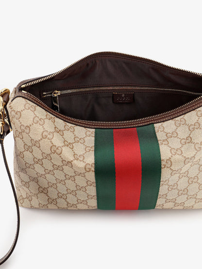 GUCCI - GG canvas crossbody bag with Nastro Web on the front