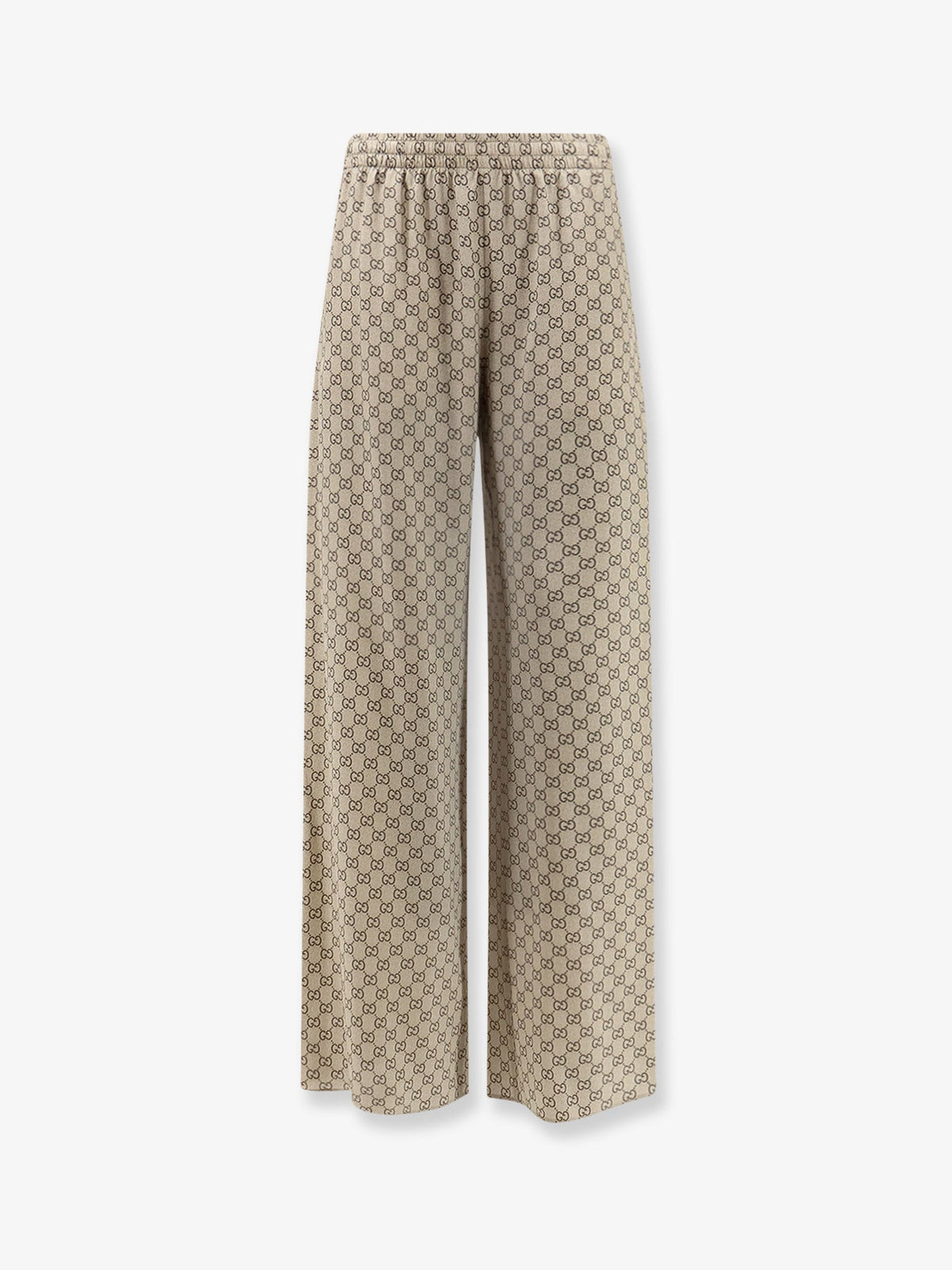 Gucci Gucci Primavera silk trousers with GG print - Beigeebony