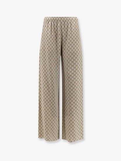 GUCCI - Gucci Primavera silk trousers with GG print