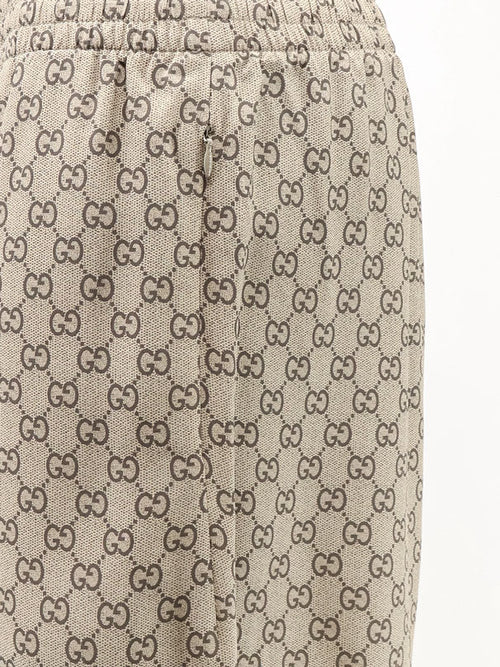 Gucci Gucci Primavera silk trousers with GG print - Beigeebony