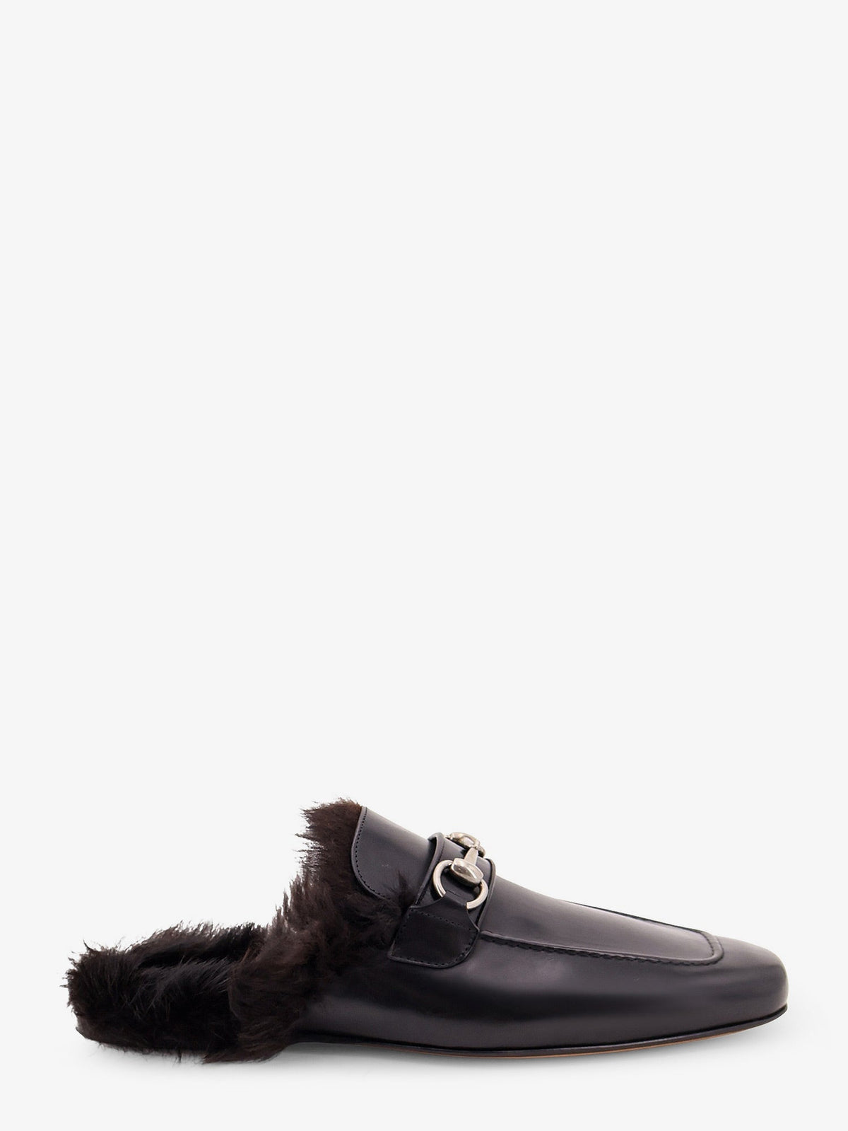 Gucci Black leather slipper with Horsebit