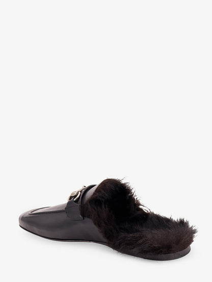 Gucci Black leather slipper with Horsebit