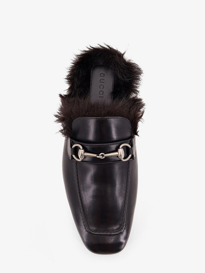 Gucci Black leather slipper with Horsebit