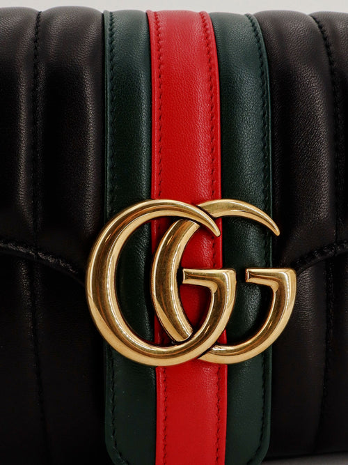 Gucci Jetset GG Marmon leather shoulder bag - Black