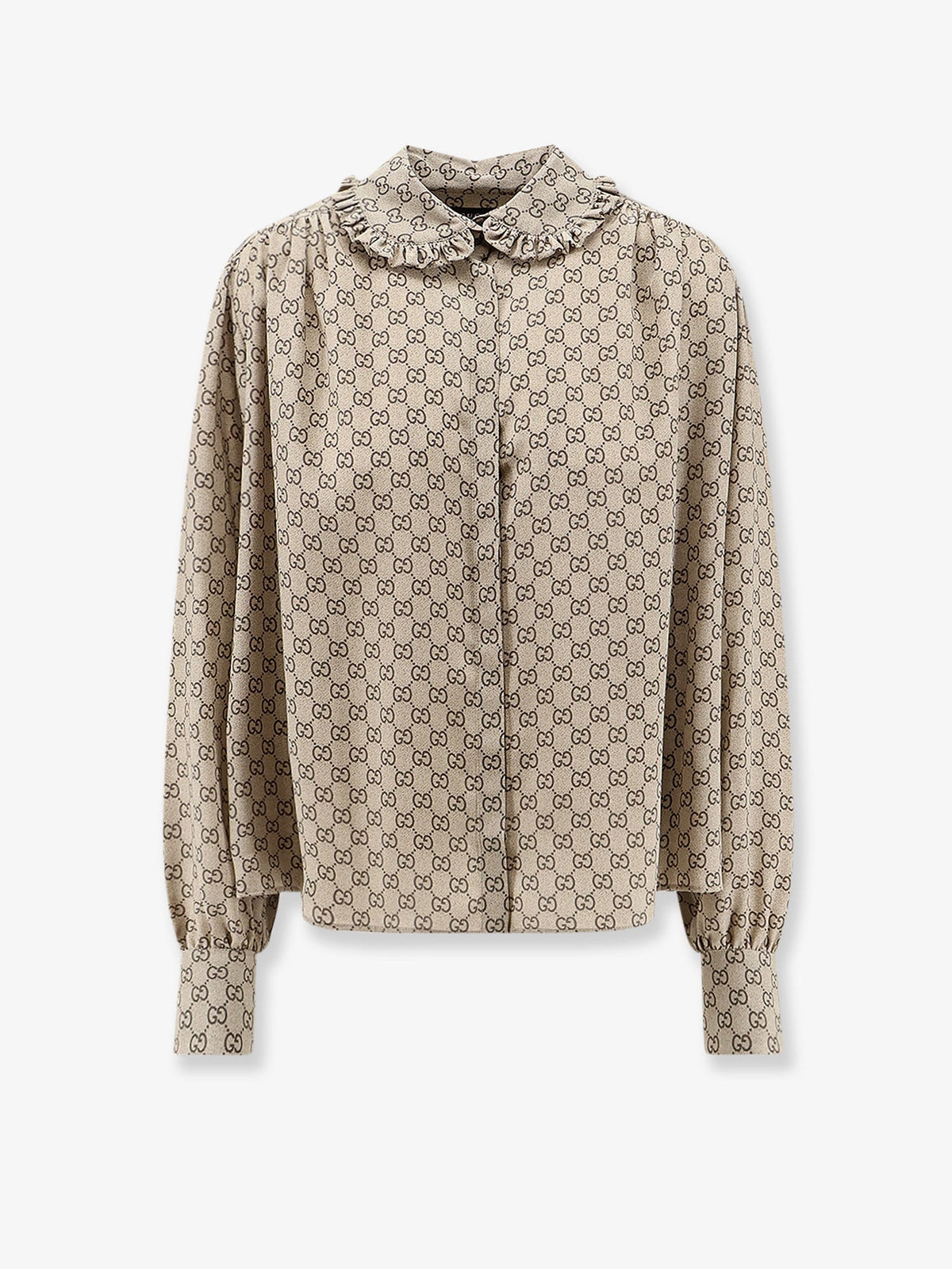 Gucci Gucci Primavera silk shirt with GG print - Beigeebony