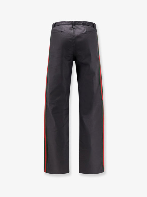 Gucci Cotton trousers with Web stripe - Black