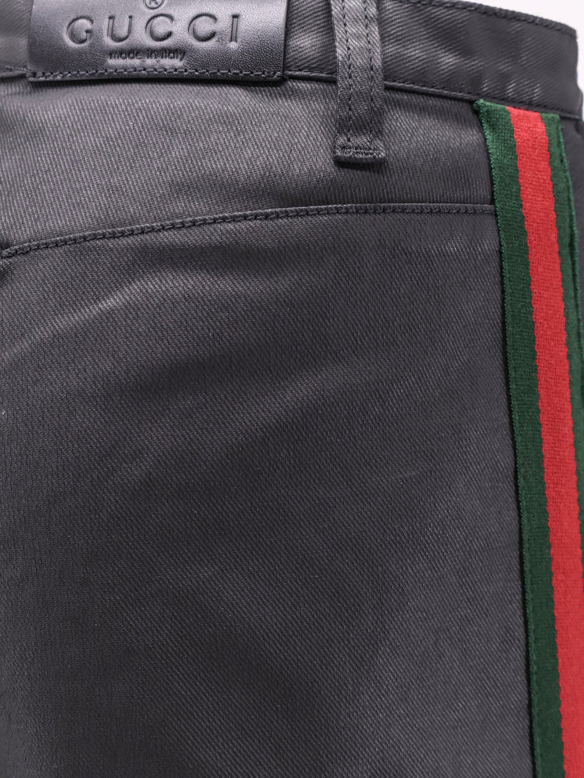 Gucci Cotton trousers with Web stripe - Black