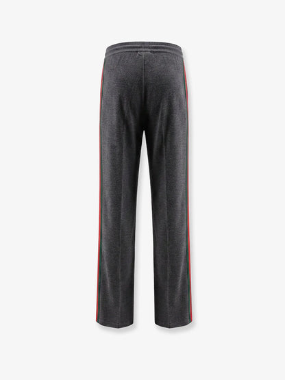 GUCCI - Wool leisure trousers with Web insert
