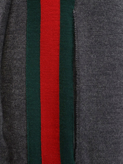 GUCCI - Wool leisure trousers with Web insert