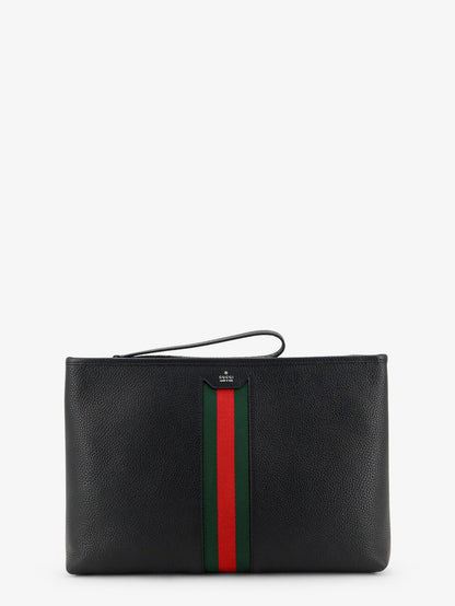 Gucci Portfolio grained leather clutch - Black