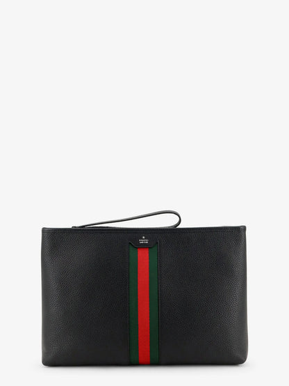 GUCCI - Portfolio grained leather clutch