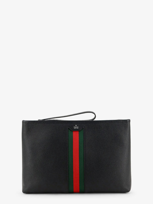 Gucci Portfolio Grained Leather Clutch