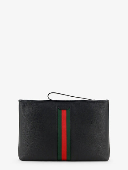 Gucci Portfolio grained leather clutch - Black