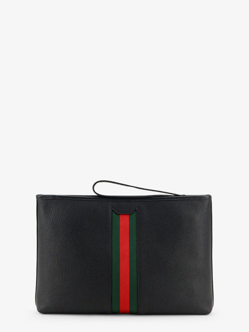 Gucci Portfolio grained leather clutch - Black