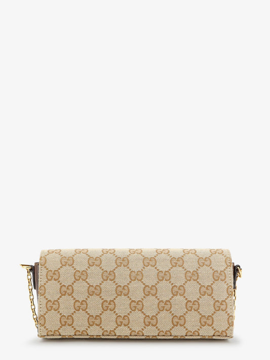 Gucci Wallet with chain and Horse Clip - Sandbrown