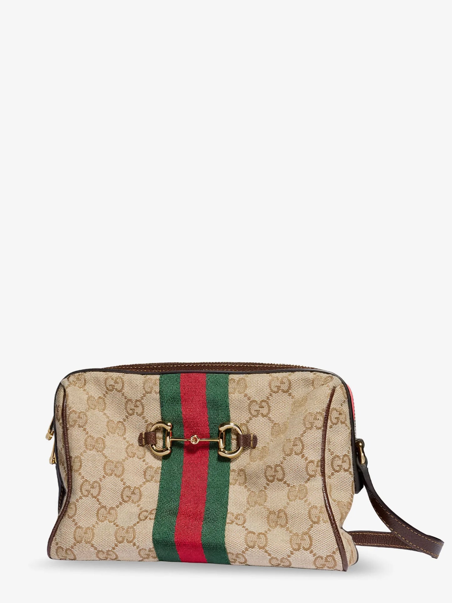 GUCCI - Camera bag GG fabric crossbody bag with metal Horsebit