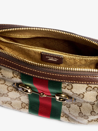 GUCCI - Camera bag GG fabric crossbody bag with metal Horsebit
