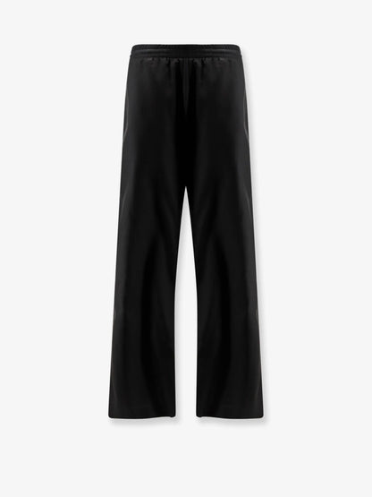 GUCCI - Silk poplin leisure trousers with Web ribbon