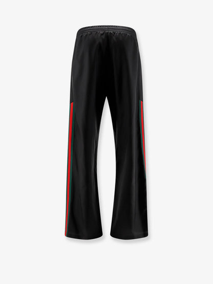 Gucci Silk poplin leisure trousers with Web ribbon - Black